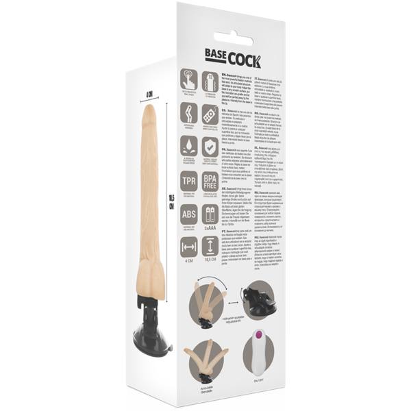 BASECOCK - VIBRATEUR ARTICULABLE TÉLÉCOMMANDE NATUREL 18.5 CM -O- 4 CM - – Image 6