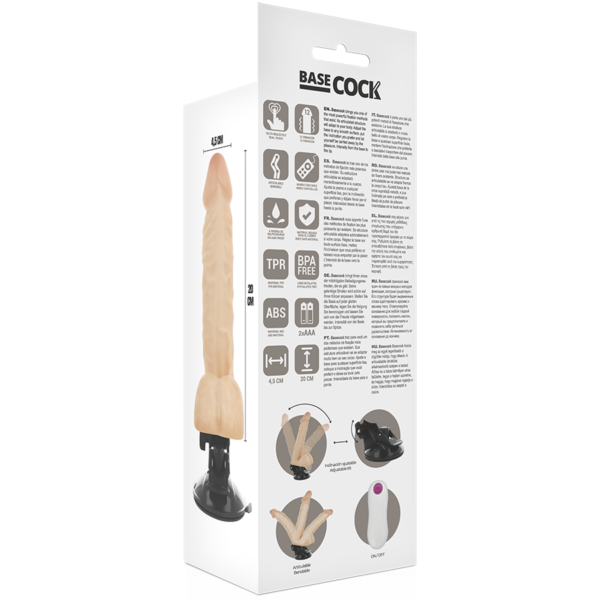 BASECOCK - VIBRATEUR ARTICULABLE TÉLÉCOMMANDE NATUREL 20 CM -O- 4.5 CM - – Image 5