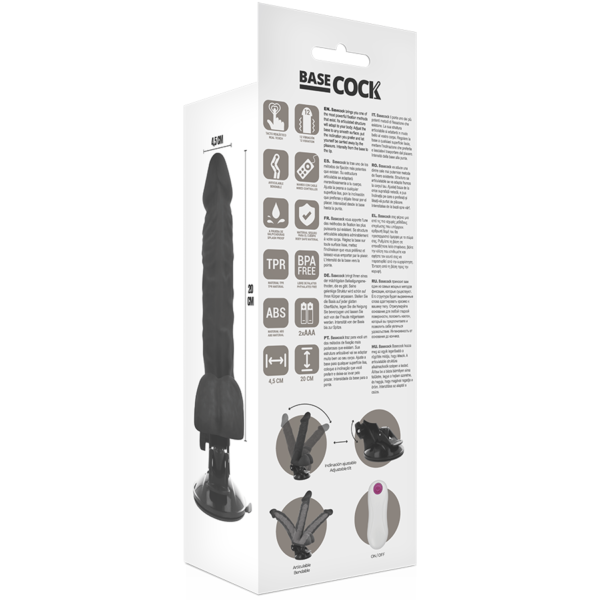 BASECOCK - VIBRATEUR ARTICULABLE TÉLÉCOMMANDE NOIR 20 CM -O- 4.5 CM - – Image 7