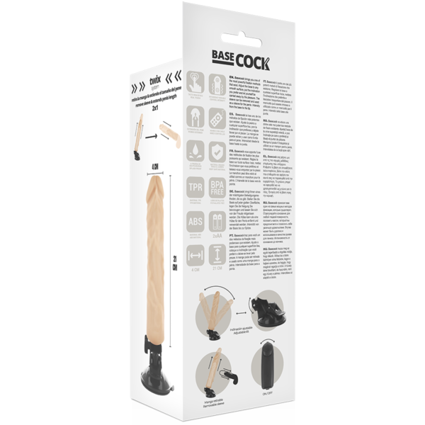 BASECOCK - VIBRATEUR RÉALISTE TÉLÉCOMMANDE NATUREL 21 CM -O- 4 CM - – Image 6