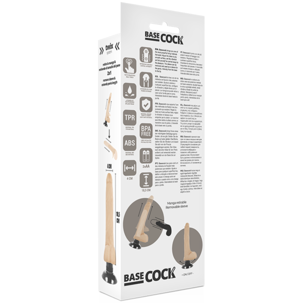 BASECOCK - VIBRATEUR RÉALISTE 2-1 NATUREL 18.5 CM -O- 4 CM - – Image 7