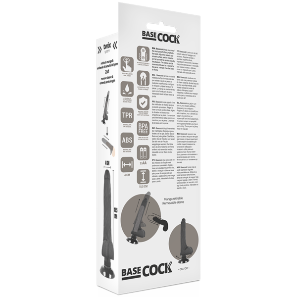 BASECOCK - VIBRATEUR RÉALISTE 2-1 NOIR 18.5 CM -O- 4 CM - – Image 7