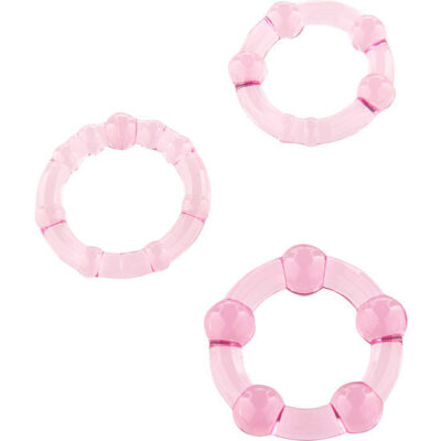 SEVEN CREATIONS - ENSEMBLE DE TROIS ANNEAUX PÉNIS ROSE -