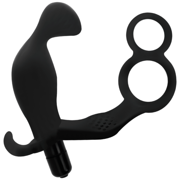 ADDICTED TOYS - PLUG ANAL AVEC DOUBLE ANNEAU PÉNIS ET TESTICULES NOIR - – Image 3