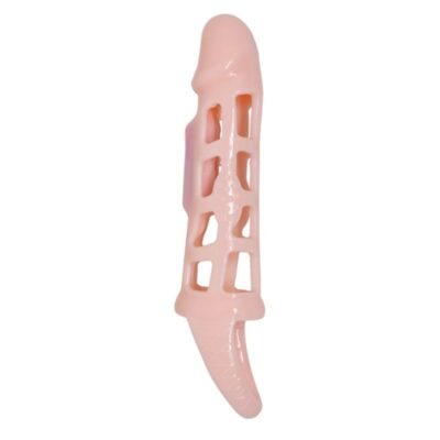 BAILE - COUVERTURE DEXTENSION DE PÉNIS AVEC VIBRATION ET SANGLE NATURELLE 13,5 CM -