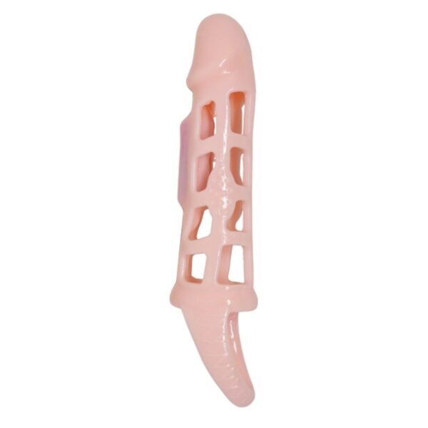 BAILE - COUVERTURE DEXTENSION DE PÉNIS AVEC VIBRATION ET SANGLE NATURELLE 13,5 CM -