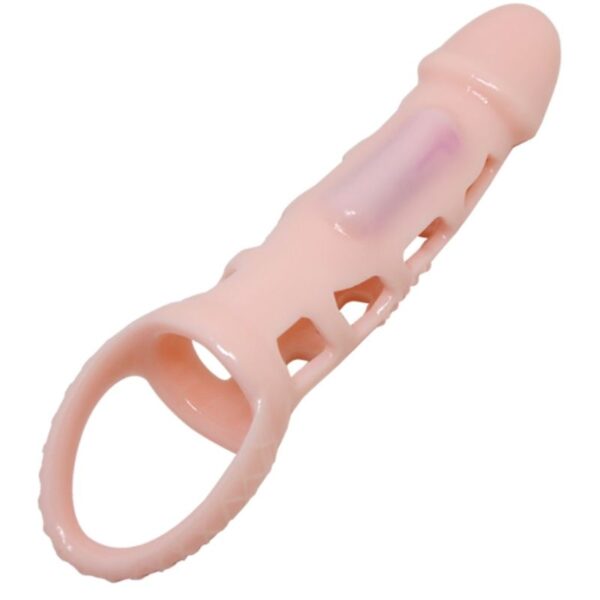 BAILE - COUVERTURE DEXTENSION DE PÉNIS AVEC VIBRATION ET SANGLE NATURELLE 13,5 CM - – Image 5