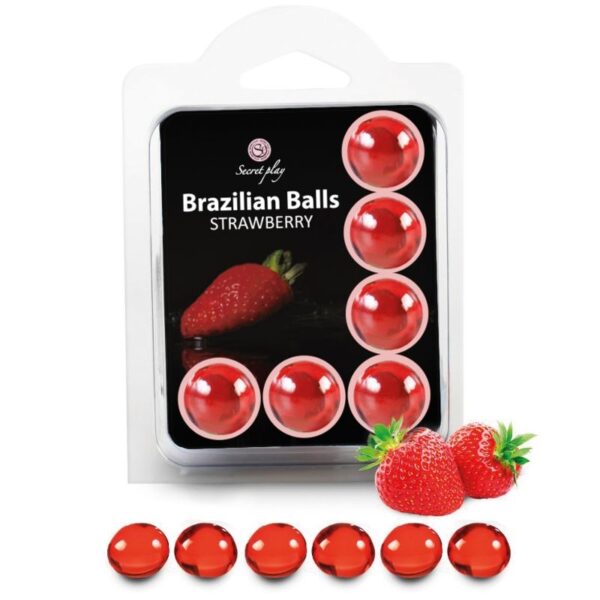 SECRETPLAY - SET 6 BALLES BRÉSILIENNES FRAISE -