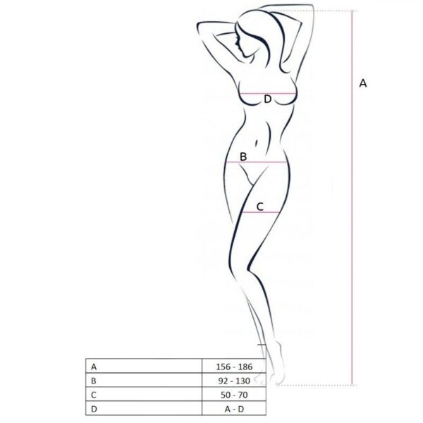 PASSION - FEMME BS057 BODYSTOCKING BLANC TAILLE UNIQUE - – Image 2