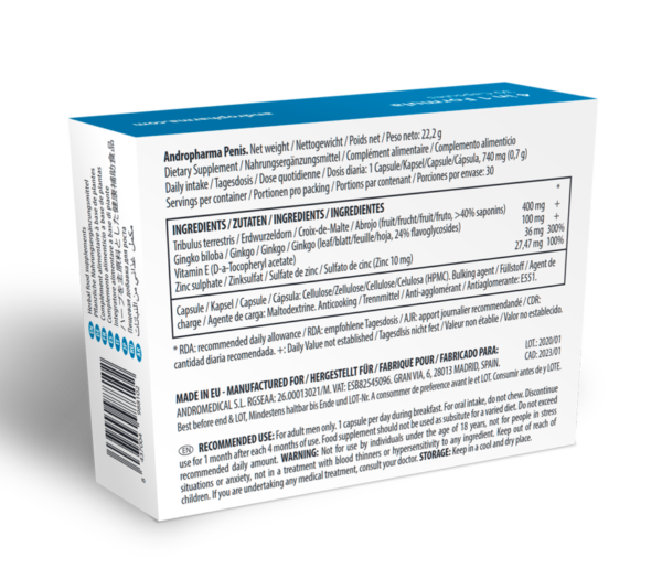 ANDROPHARMA PENIS - SUPPLÉMENT D''AGRANDISSEMENT DU PÉNIS - – Image 2