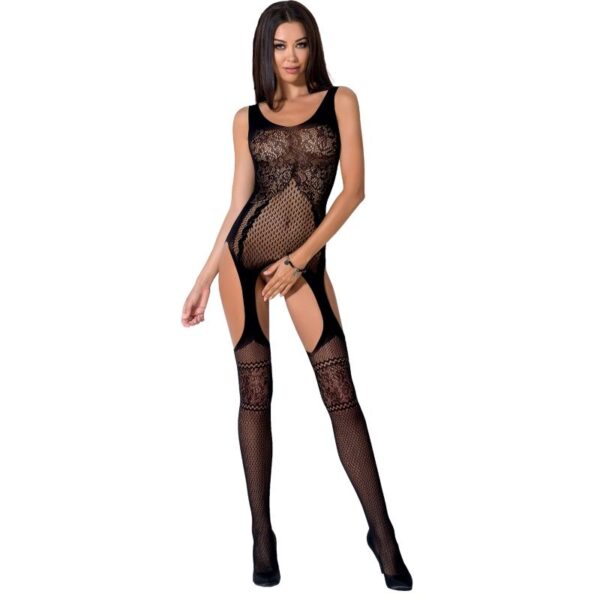 PASSION - FEMME BS061 BODYSTOCKING NOIR TAILLE UNIQUE - – Image 2