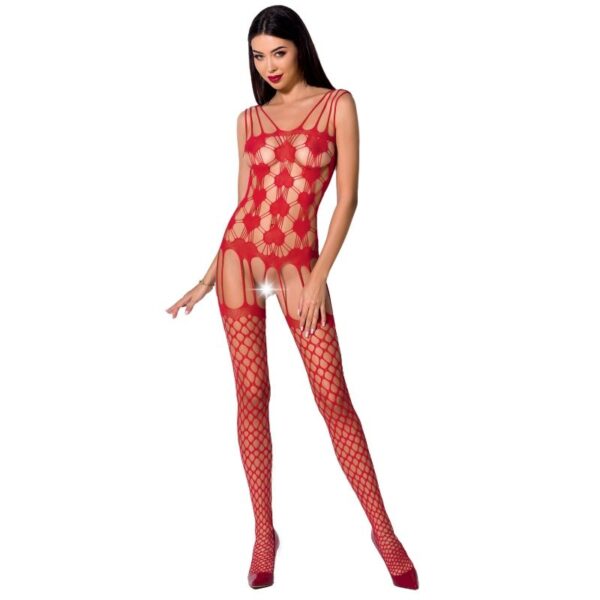 PASSION - FEMME BS067 BODYSTOCKING ROUGE TAILLE UNIQUE -