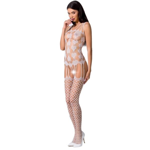 PASSION - FEMME BS067 BODYSTOCKING BLANC TAILLE UNIQUE -