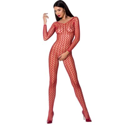 PASSION - FEMME BS068 BODYSTOCKING ROUGE TAILLE UNIQUE -