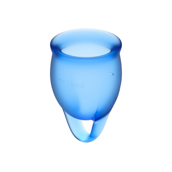 SATISFYER - COUPE MENSTRUELLE FEEL CONFIDENT BLEU FONCÉ 15 + 20 ML - – Image 2