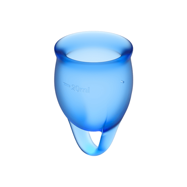 SATISFYER - COUPE MENSTRUELLE FEEL CONFIDENT BLEU FONCÉ 15 + 20 ML - – Image 3