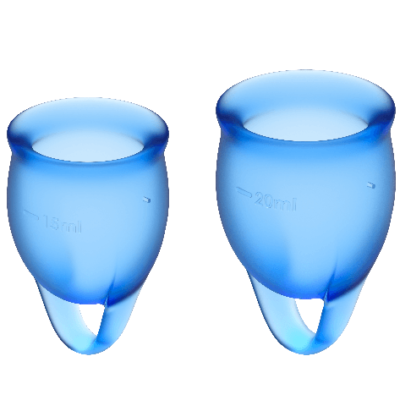 SATISFYER - COUPE MENSTRUELLE FEEL CONFIDENT BLEU FONCÉ 15 + 20 ML -