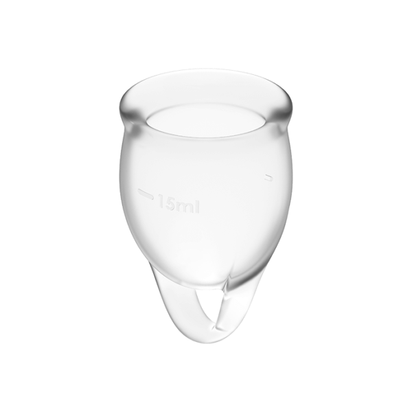 SATISFYER - COUPE MENSTRUELLE FEEL CONFIDENT TRANSPARENTE 15 + 20 ML - – Image 2