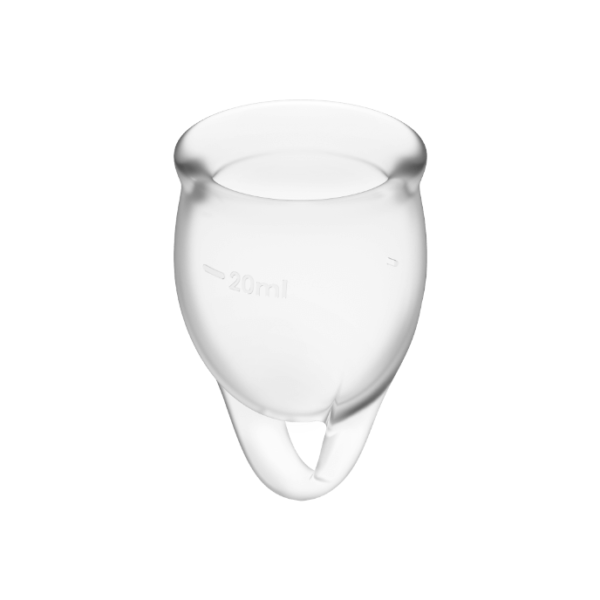 SATISFYER - COUPE MENSTRUELLE FEEL CONFIDENT TRANSPARENTE 15 + 20 ML - – Image 3