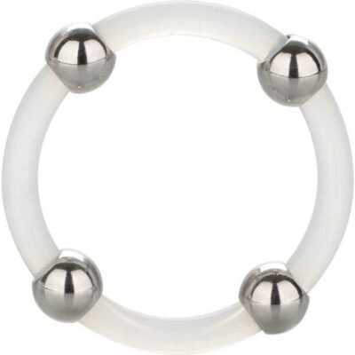 CALIFORNIA EXOTICS - BAGUE EN SILICONE PERLÉE ACIER L -