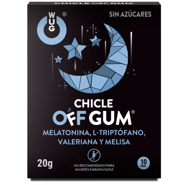 WUG GUM - OFF VALERIAN, TRYPTOPHAN, LEMON BALM AND MELATONIN 10 UNITS - – Image 2