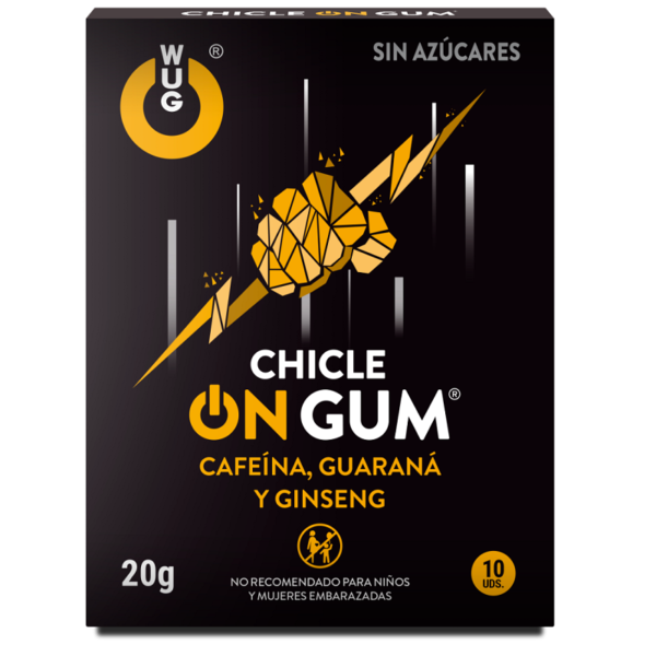 WUG GUM - ON CAFFEINE, GINSENG AND GUARANA GUM 10 UNITS - – Image 2
