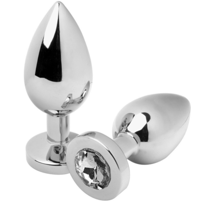 METAL HARD - PLUG ANAL DIAMANT TRANSPARENT PETIT 5,71CM -