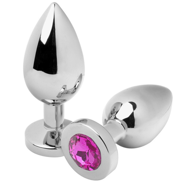 METAL HARD - PLUG ANAL DIAMANT ROSE PETIT 5,71CM -