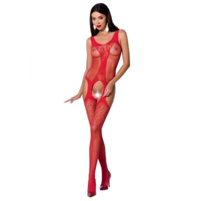 PASSION - FEMME BS072 BODYSTOCKING TAILLE UNIQUE ROUGE -