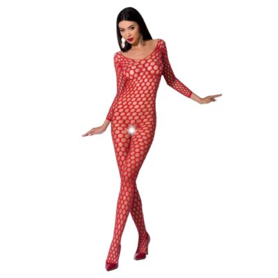 PASSION - FEMME BS077 BODYSTOCKING TAILLE UNIQUE ROUGE -