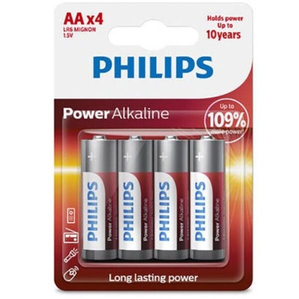 PHILIPS - PILE ALCALINE POWER AA LR6 BLISTER * 4 -