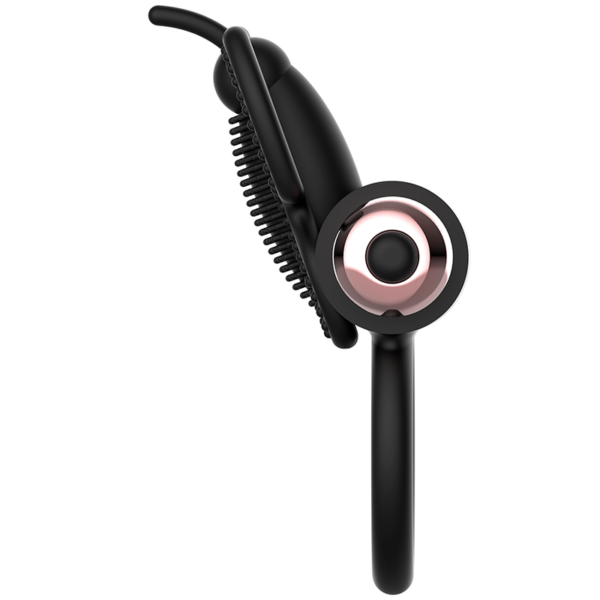 COQUETTE TOYS - COCKRING PAPILLON AVEC VIBRATEUR NOIR/ OR - – Image 2