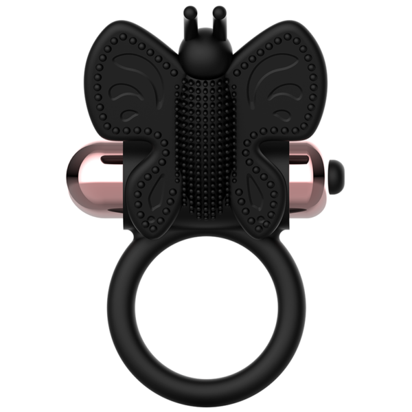 COQUETTE TOYS - COCKRING PAPILLON AVEC VIBRATEUR NOIR/ OR - – Image 6