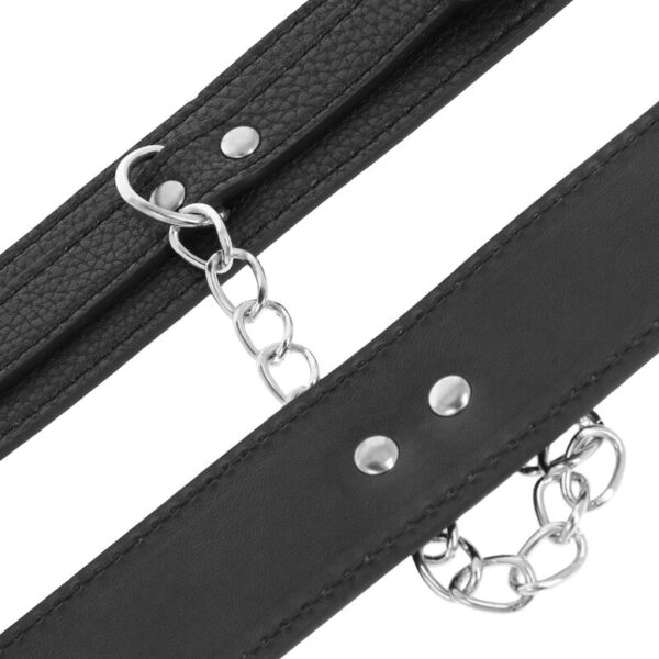DARKNESS - MENOTTES EN CUIR TEXTURÉ NOIR - – Image 3