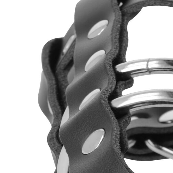 DARKNESS - CAGE DE CHASTETÉ EN CUIR AVEC SERRURE - – Image 4