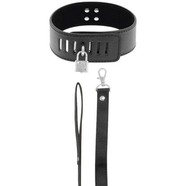 DARKNESS - COLLIER BDSM AVEC SERRURE NOIRE - – Image 2