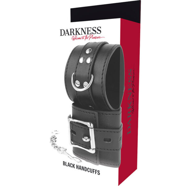 DARKNESS - MENOTTES EN CUIR NOIR - – Image 5