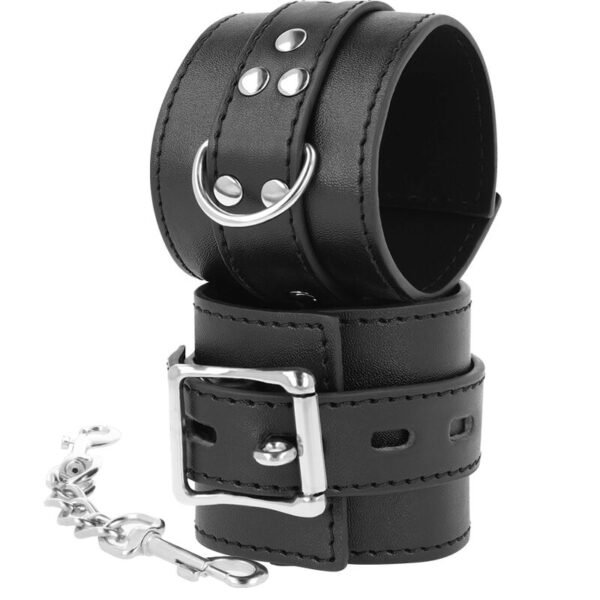 DARKNESS - MENOTTES EN CUIR NOIR - – Image 2