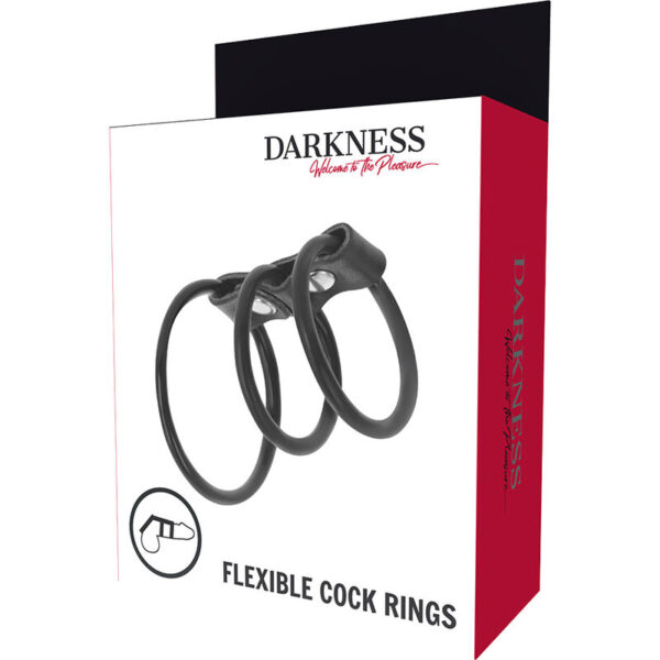 DARKNESS - ENSEMBLE DE 3 ANNEAUX PÉNIS FLEXIBLES - – Image 4