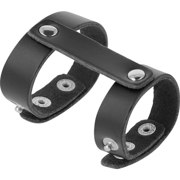 DARKNESS - ANNEAU DE PÉNIS ET TESTICULES RÉGLABLE EN CUIR - – Image 2