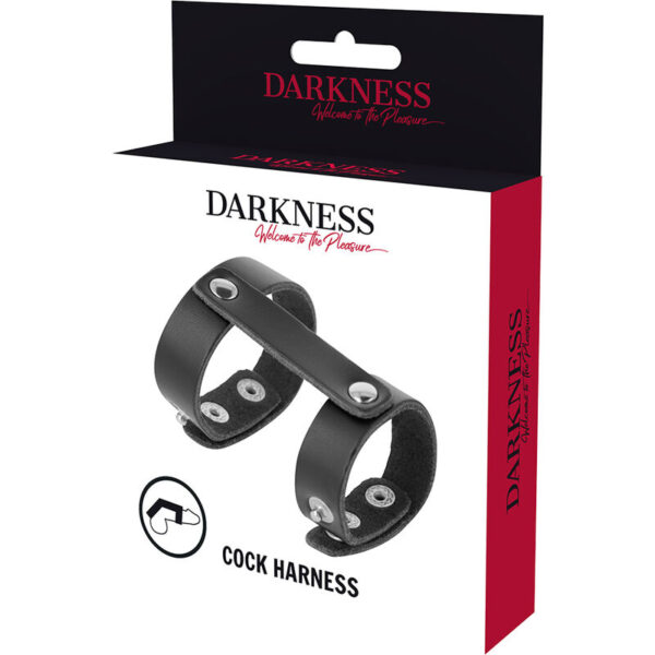 DARKNESS - ANNEAU DE PÉNIS ET TESTICULES RÉGLABLE EN CUIR - – Image 5