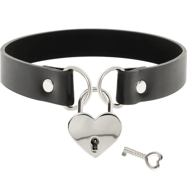COQUETTE - CHIC DESIRE COLLIER EN CUIR VEGAN AVEC ACCESSOIRE COEUR AVEC CL? - – Image 3