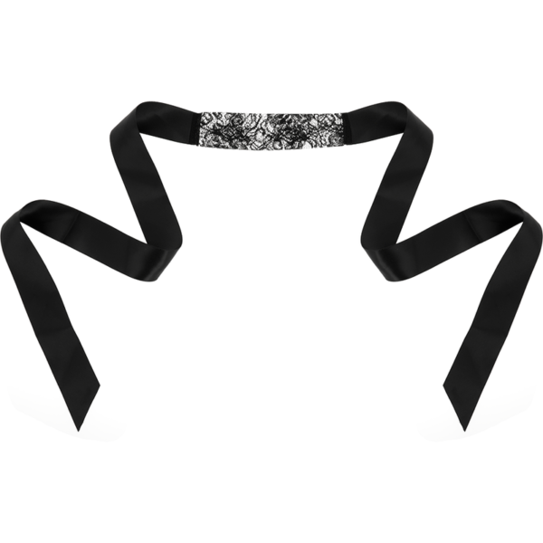 COQUETTE CHIC DESIRE - MASQUE EN DENTELLE NOIRE AVEC RUBAN - – Image 3