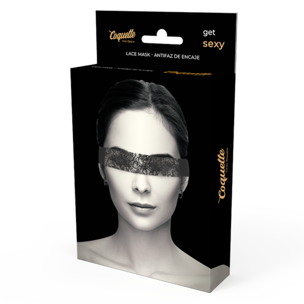 COQUETTE CHIC DESIRE - MASQUE EN DENTELLE NOIRE AVEC RUBAN - – Image 5