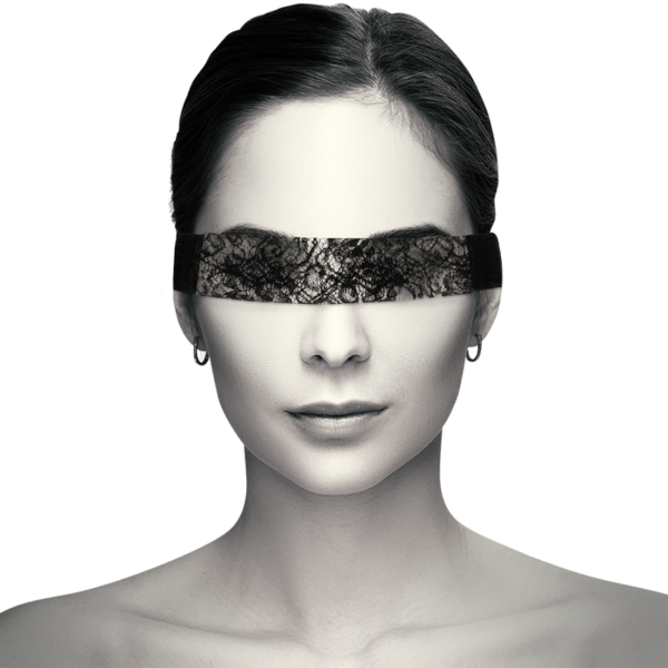 COQUETTE CHIC DESIRE - MASQUE EN DENTELLE NOIRE AVEC RUBAN - – Image 2