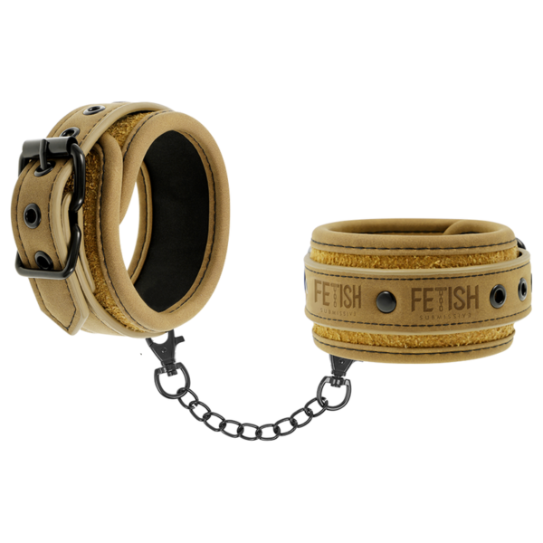 FETISH SUBMISSIVE ORIGEN - MENOTTES EN CUIR VÉGÉTALIEN AVEC DOUBLURE EN NÉOPRÈNE - – Image 2