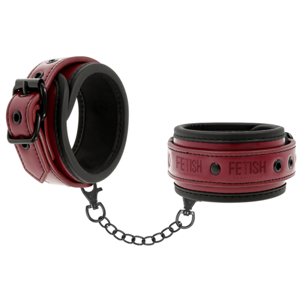 FETISH SUBMISSIVE DARK ROOM - MENOTTES EN CUIR VÉGAN AVEC DOUBLURE EN NÉOPRÈNE - – Image 2