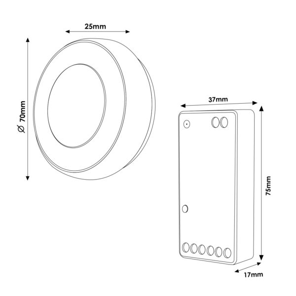 Régulateur RGB+CCT Contrôleur 12/24V DC + Télécommande RF - Ledme - LM2085 – Image 2
