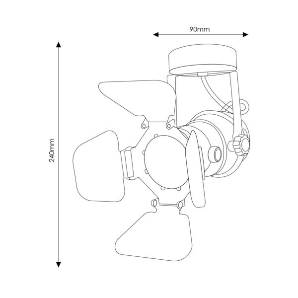 Plafonnier ou applique cinéma pour GU10 - Ledme - LM4341 – Image 2