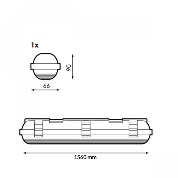Ecran étanche pour tube LED Platno 1500 mm - Ledme - LM1027 – Image 3